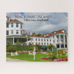 Mackinac Island Hotel Mackinac Island Jigsaw Puzzle<br><div class="desc">The first time you visit Mackinac Island Michigan you will realize it is where time stands still. The beautiful Island House Hotel is just one of the wonderful Mackinac Island Michigan hotels that is on "island time". Give this vacation puzzle as a gift, or replace it with your own photo...</div>