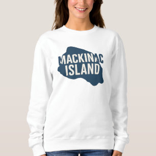 Mackinac Island Map Silhouette Bold Michigan Sweatshirt