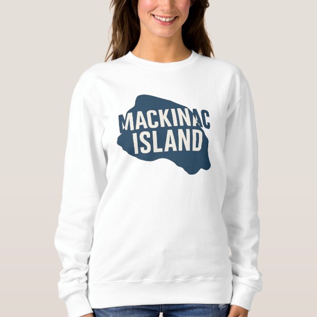 Mackinac Island Map Silhouette | Bold Michigan Sweatshirt (Front)