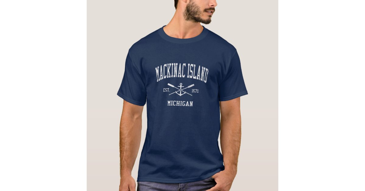 Mackinac Island Michigan Mi Vintage Throwback Souvenir Shirt