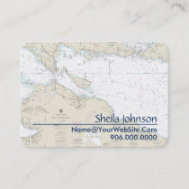 Mackinac Island Michigan Authentic Nautical Chart Business Card