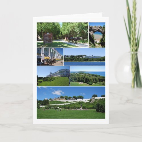 Mackinac Island Michigan Collage Card