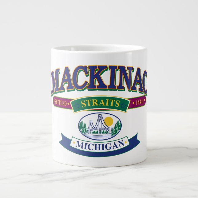 Mackinac Island, Michigan Giant Coffee Mug (Front)
