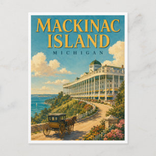 Mackinac Island Michigan Grand Hotel GeoSaga Postcard