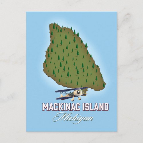 Mackinac Island Michigan map Postcard