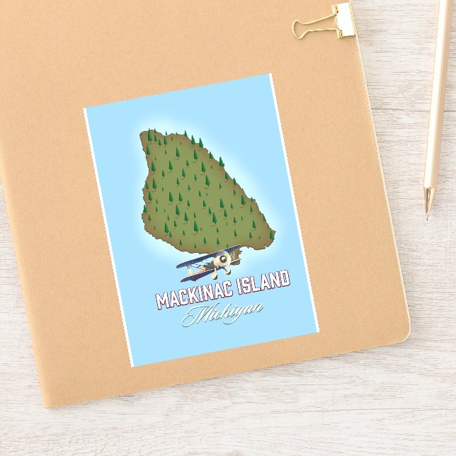 Mackinac Island Michigan map Sticker (Notebook)