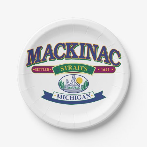 Mackinac Island Michigan Paper Plates