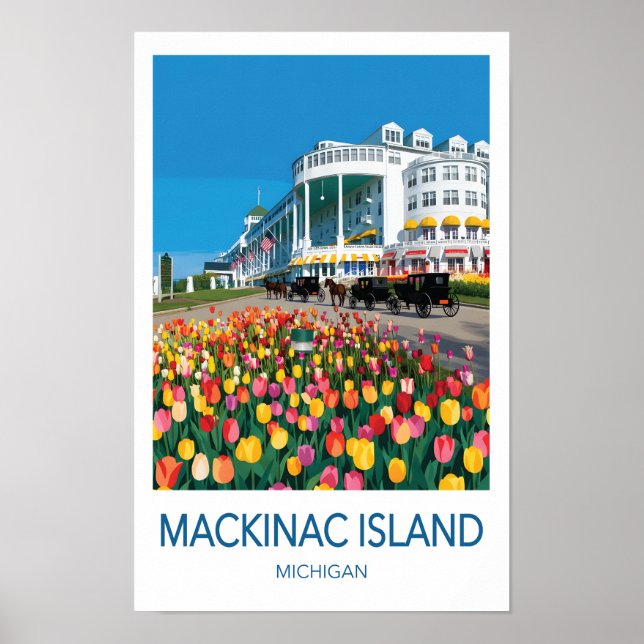 Mackinac Island Michigan Travel Poster (Front)