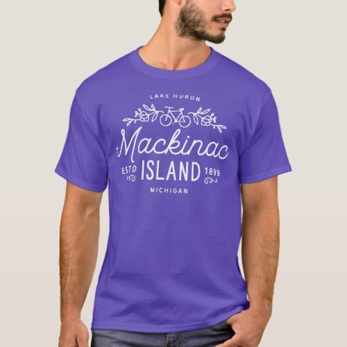 Mackinac Island Michigan Vintage Bicycle Souvenir  T_Shirt