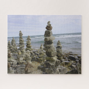 Mackinac Island Rock Cairn Collection - 16x20 inch Jigsaw Puzzle