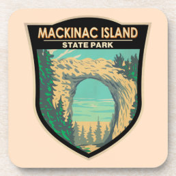 Mackinac Island State Park Michigan Arch Rock  Beverage Coaster