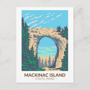 Mackinac Island State Park Michigan Arch Rock Postcard