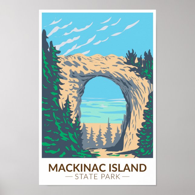 Mackinac Island State Park Michigan Arch Rock Poster (Front)