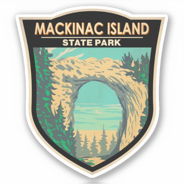Mackinac Island State Park Michigan Arch Rock Sticker (Front)