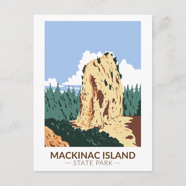 Mackinac Island State Park Michigan Sugar Loaf Postcard (Front)