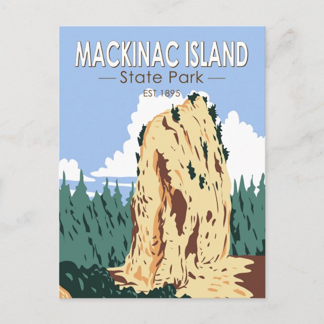 Mackinac Island State Park Sugar Loaf Vintage Postcard (Front)