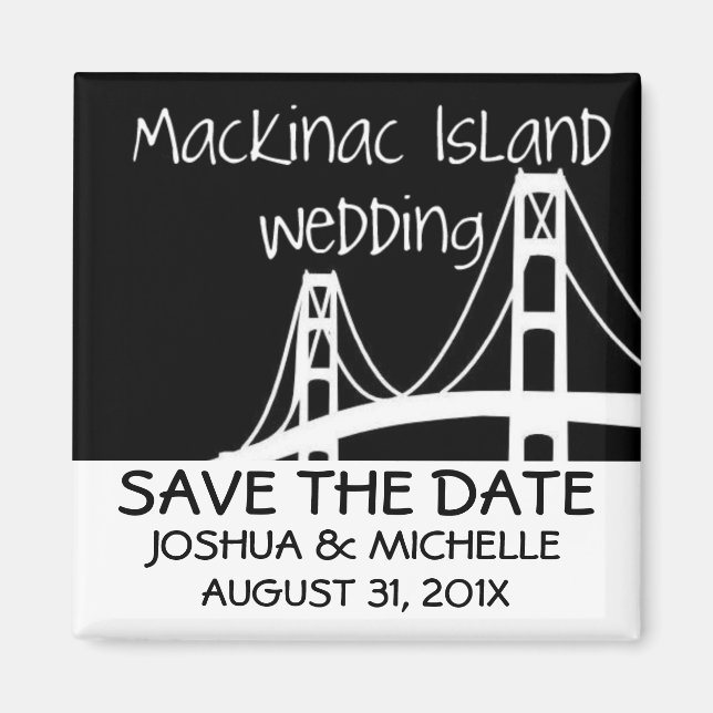 Mackinac Island Wedding Save The Date Magnet (Front)