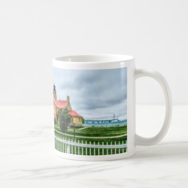 Mackinac Light and Bridge Coffee Mug (Right)