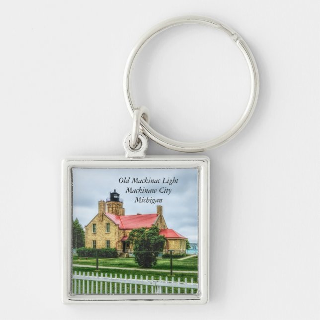 Mackinac Light and Bridge Keychain (Front)