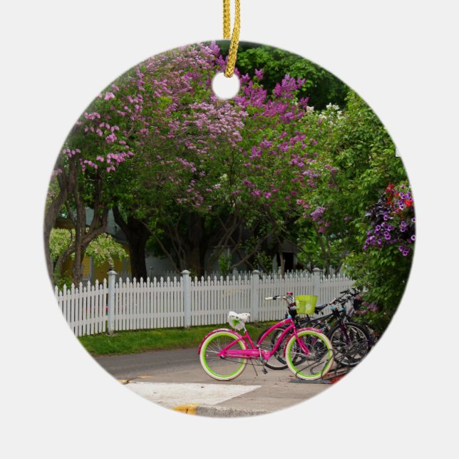 Mackinac Main Street Ceramic Ornament (Front)