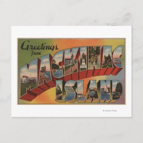 Mackinac Michigan _ Large Letter Scenes Postcard