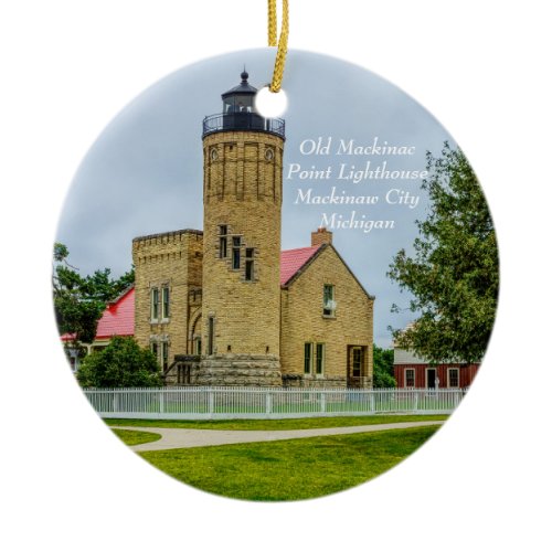 Mackinac Point Light Ceramic Ornament