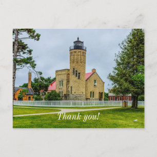 Mackinac Point Light Thank You Postcard