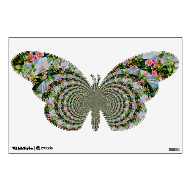Mackinac Rose butterfly Mandala Wall Sticker (Front)