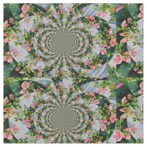 Mackinac rose mandala fabric