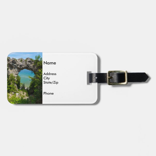 Mackinacs Arch Rock Luggage Tag (Front Horizontal)