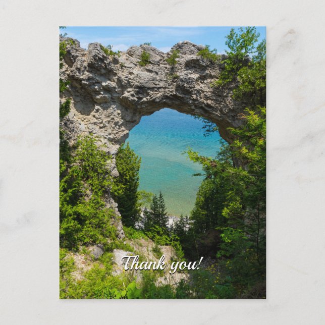 Mackinacs Arch Rock Thank You Postcard (Front)