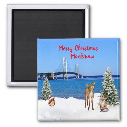 Mackinaw Christmas Magnet