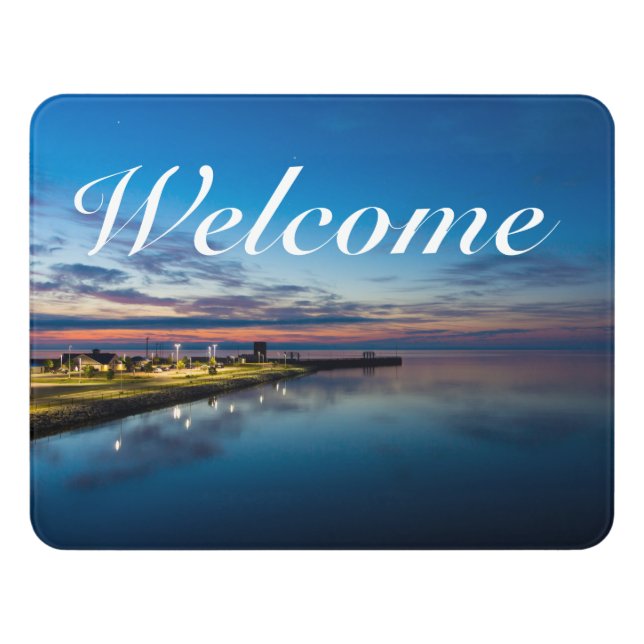 Mackinaw City Dawn Welcome Door Sign (Contemporary Front)