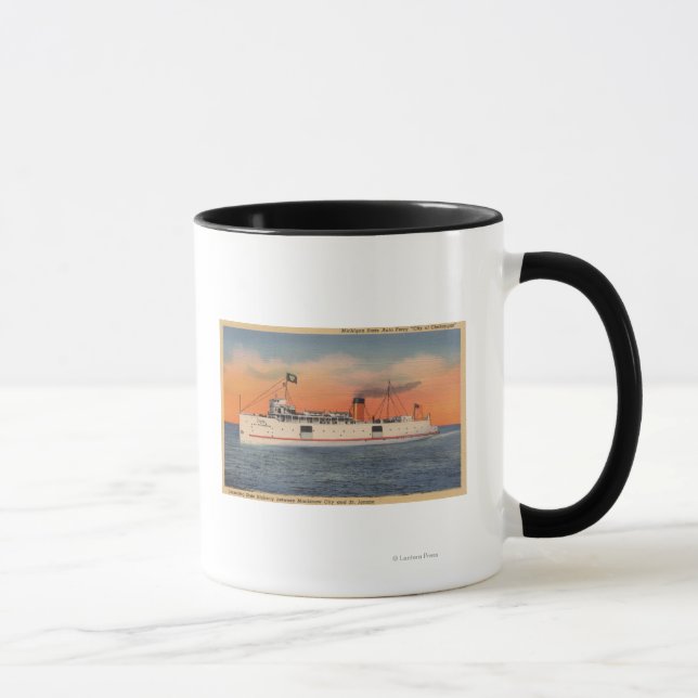 Mackinaw City, MI - View of City of Cheboygan Mug (Right)