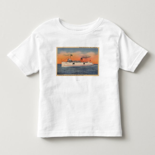 Mackinaw City, MI - View of City of Cheboygan Toddler T-shirt (Front)