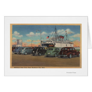 Mackinaw City, MI - View of MI State Ferry Dock Cards