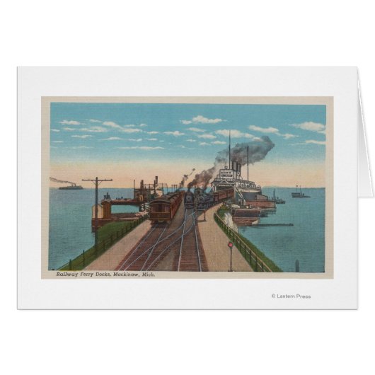 Mackinaw City, MI - View of Railway Ferry Docks (Front Horizontal)