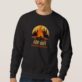 Mackinaw City Michigan Campfire Sweatshirt