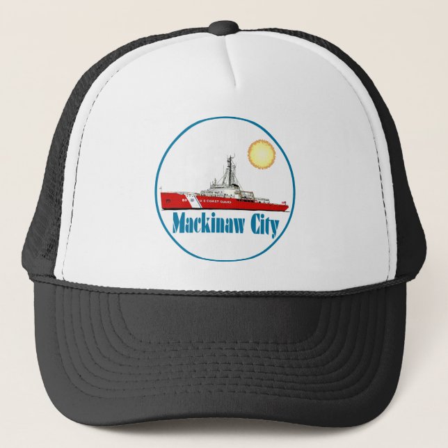 Mackinaw City Michigan Trucker Hat (Front)