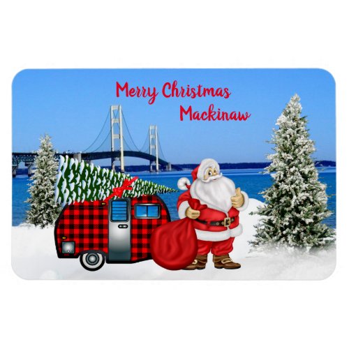 Mackinaw City Refrigerator Christmas Magnet