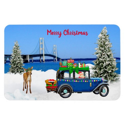 Mackinaw City Refrigerator Christmas Magnet