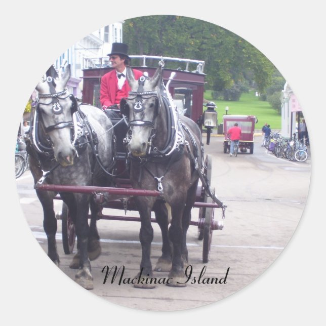 Mackinaw Island Series Classic Round Sticker (Front)