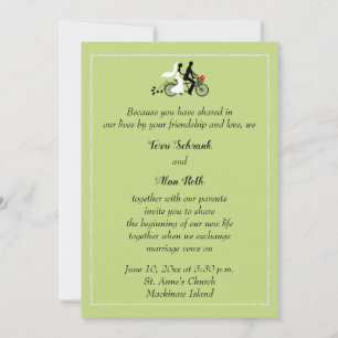 Mackinaw Island Wedding Invitation with Bicycle