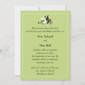Mackinaw Island Wedding Invitation with Bicycle