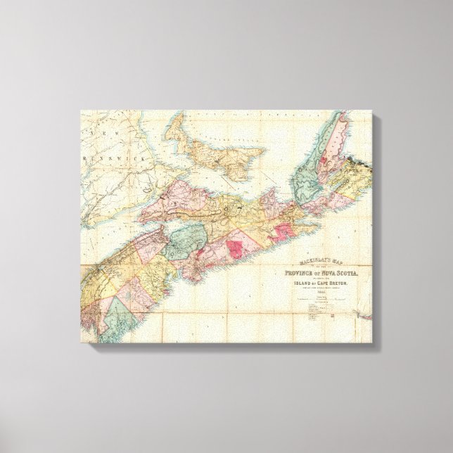 Mackinlay's map of the Province of Nova Scotia 2 Canvas Print (Front)