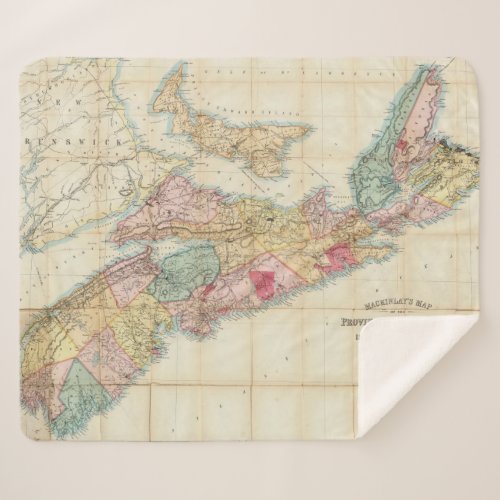 Mackinlays map of the Province of Nova Scotia 2 Sherpa Blanket