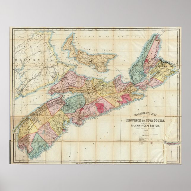 Mackinlay's map of the Province of Nova Scotia 3 Poster (Front)