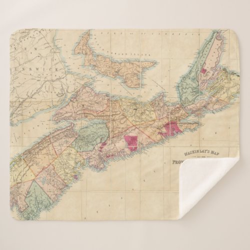 Mackinlays map of the Province of Nova Scotia 3 Sherpa Blanket