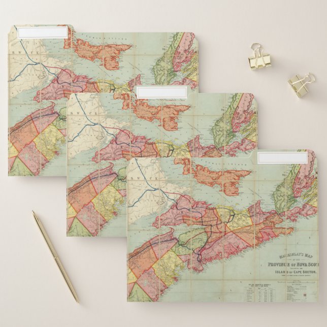 Mackinlay's map of the Province of Nova Scotia 4 File Folder (Set)