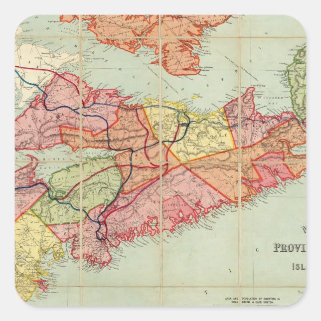 Mackinlay's map of the Province of Nova Scotia 4 Square Sticker (Front)